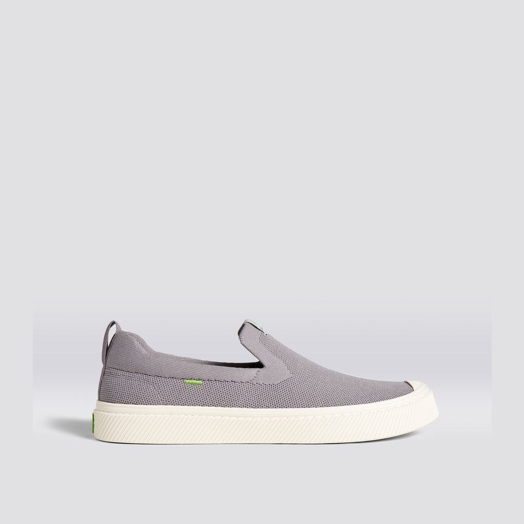 IBI Slip-On Cariuma Low Top Bamboo Weave Knit Vegan Grise Clair Homme | GDB-3786201